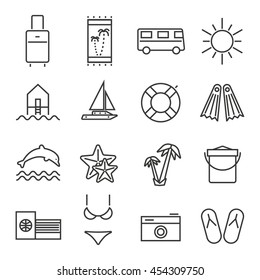 Summer holidays/travel icons set for a good mood and mobile/web apps.