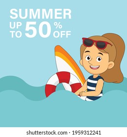 En vacaciones de verano, fondo de verano .Vector de venta ilustración