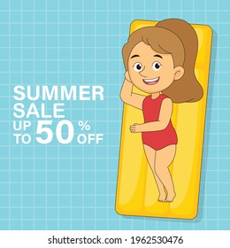 In summer holiday,Summer background .Sale Vector illustration