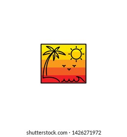 Summer holiday.Vector logo icon template
