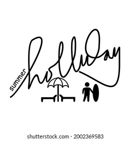 Ilustración de diseño de vectores de iconos de verano holliday.
