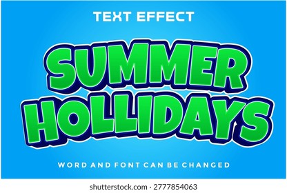 Summer hollidays editable text effect