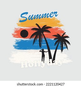 Summer Hollyday custom vintage t-shirt design