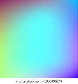 Summer holographic background. Vibrant blur iridescent design. Foil neon trendy rainbow banner. Pastel future element. Modern gradient cover. Foil holographic design. Bright soft gradient color. 