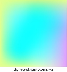Summer holographic background. Vibrant blur iridescent design. Foil neon trendy rainbow banner. Pastel future element. Modern gradient cover. Foil holographic design. Bright soft gradient color. 