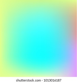 Summer holographic background. Vibrant blur iridescent design. Foil neon trendy rainbow banner. Pastel future element. Modern gradient cover. Foil holographic design. Bright soft gradient color. 