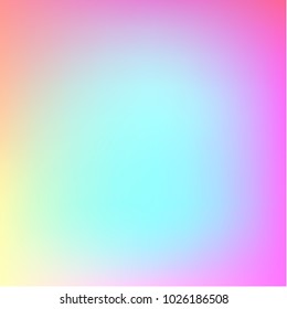 Summer holographic background. Vibrant blur iridescent design. Foil neon trendy rainbow banner. Pastel future element. Modern gradient cover. Foil holographic design. Bright soft gradient color. 