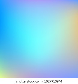 Summer holographic background. Vibrant blur iridescent design. Foil neon trendy rainbow banner. Pastel future element. Modern gradient cover. Foil holographic design. Bright soft gradient color. 
