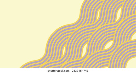 Summer horizontal abstract background with bright yellow hand drawn lines. Modern art minimalist style design template for sales, horizontal poster, header, cover