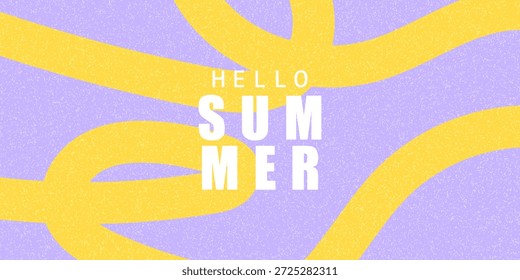 Sommer horizontal abstrakter Hintergrund mit hellgelben handgezeichneten Linien. Moderne Kunst minimalistischen Stil Design-Vorlage für Vertrieb, horizontale Poster, Header, Cover, Social Media, Mode-Anzeigen
