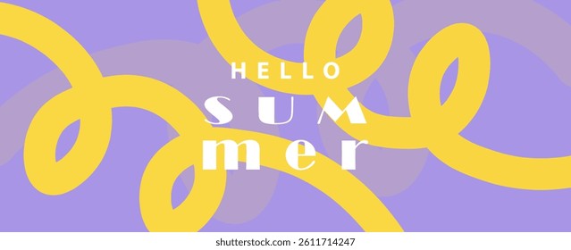 Summer horizontal abstract background with hand drawn bright yellow stripes. Modern art minimalist style design template for sales, eps 10