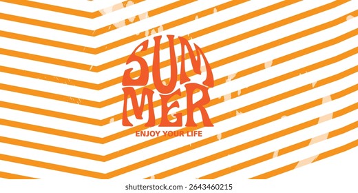 Verão horizontal abstrato fundo mão desenhado linhas. Modelo de design de estilo minimalista de arte moderna para vendas, cartaz horizontal, cabeçalho, capa, mídia social, moda