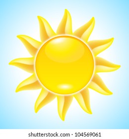 Summer hot Cartoon Sun. Illustration for design