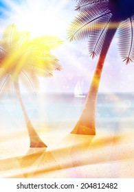 Summer hot holidays poster template. EPS10