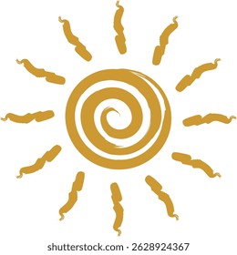 Summer Hot Sun with Grunge Line suitable for your logo creation or graphic design illustration needs