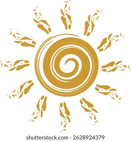 Summer Hot Sun with Grunge Line suitable for your logo creation or graphic design illustration needs