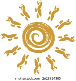Summer Hot Sun with Grunge Line suitable for your logo creation or graphic design illustration needs
