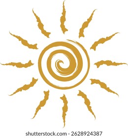Summer Hot Sun with Grunge Line suitable for your logo creation or graphic design illustration needs