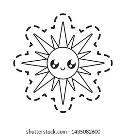 summer hot sun kawaii character
