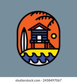 Summer house graphic illustration vector art t-shirt design