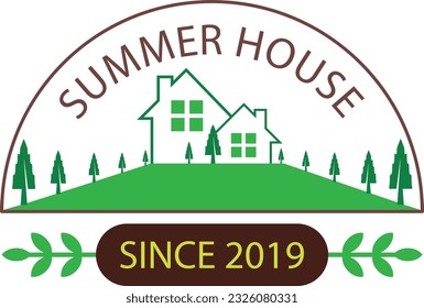 Summer House logo design plant concept.