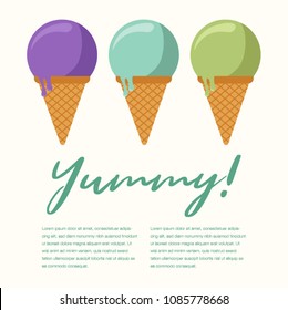 Summer Ice Cream Composition – Copy Space