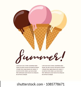 Summer Ice Cream Composition – Copy Space