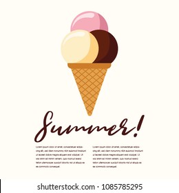 Summer Ice Cream Composition – Copy Space
