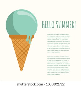 Summer Ice Cream Composition – Copy Space