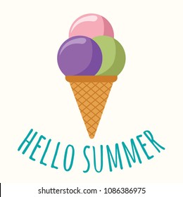 Summer Ice Cream Composition – Copy Space
