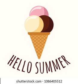 Summer Ice Cream Composition – Copy Space