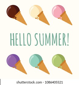 Summer Ice Cream Composition – Copy Space