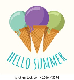 Summer Ice Cream Composition – Copy Space