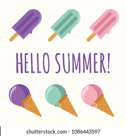 Summer Ice Cream Composition – Copy Space
