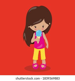 summer ice cream girl design vector illustration