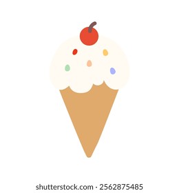 Summer ice cream. Holiday, summertime, vacation, relax, travel, outdoor, food, dessert concepts. Flat vector design isolated illustration.