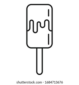 Summer ice cream icon. Outline summer ice cream vector icon for web design isolated on white background
