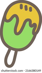 Summer ice cream, illustration, vector on a white background.