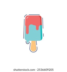 summer ice cream illustrations in flat design