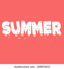 summer ice cream. letter - vector illustration