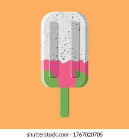 summer. ice cream. pitahaya. pitaya. Vector illustration. Cool. Ice cream on a stick.