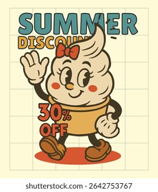 SUMMER ICE CREAM RETRO POSTER 