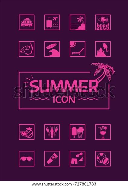 summer icon is icon about summer activity\
travel food drink and\
accessory