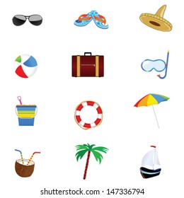 summer icon art vector illustration part two