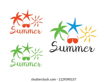 Lettering Summer Logo Icon Beach Logos Stock Vector (Royalty Free ...