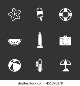 Summer Icon with Black Background