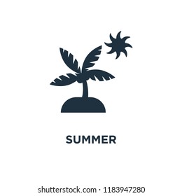 Summer icon. Black filled vector illustration. Summer symbol on white background. Can be used in web and mobile.