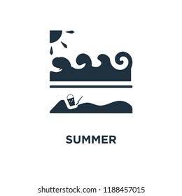 Summer icon. Black filled vector illustration. Summer symbol on white background. Can be used in web and mobile.