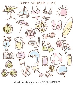 Summer icon collection.