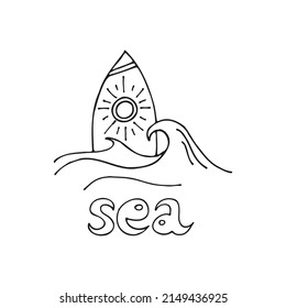 Summer icon in doodle style. Vector hand drawn Sketch illustration